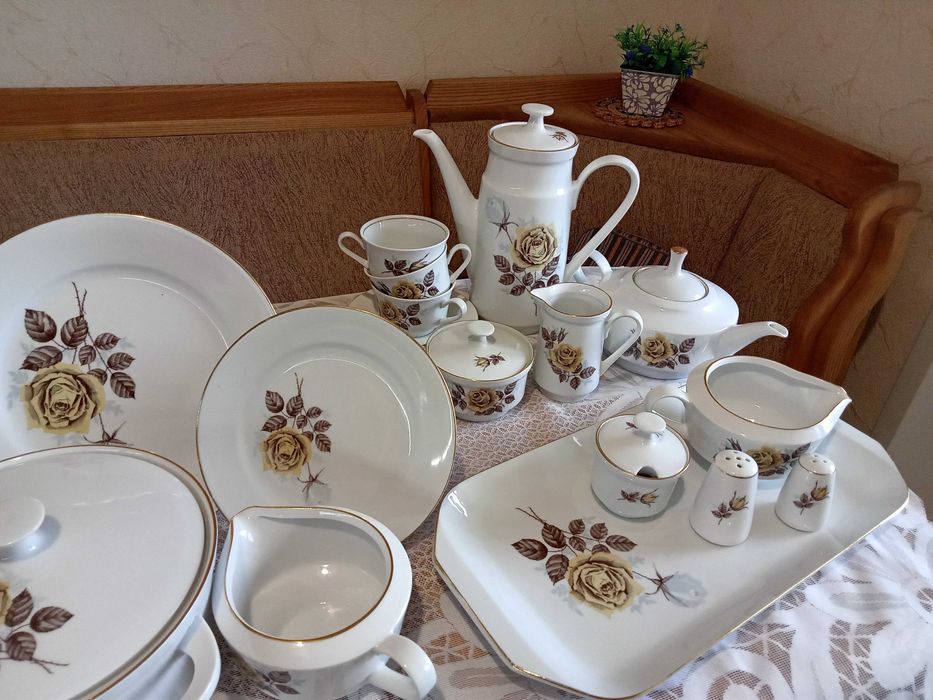 Антикварный, столовый, чайный, кофейный сервиз, KAHLA,  ГДР, 50-е г