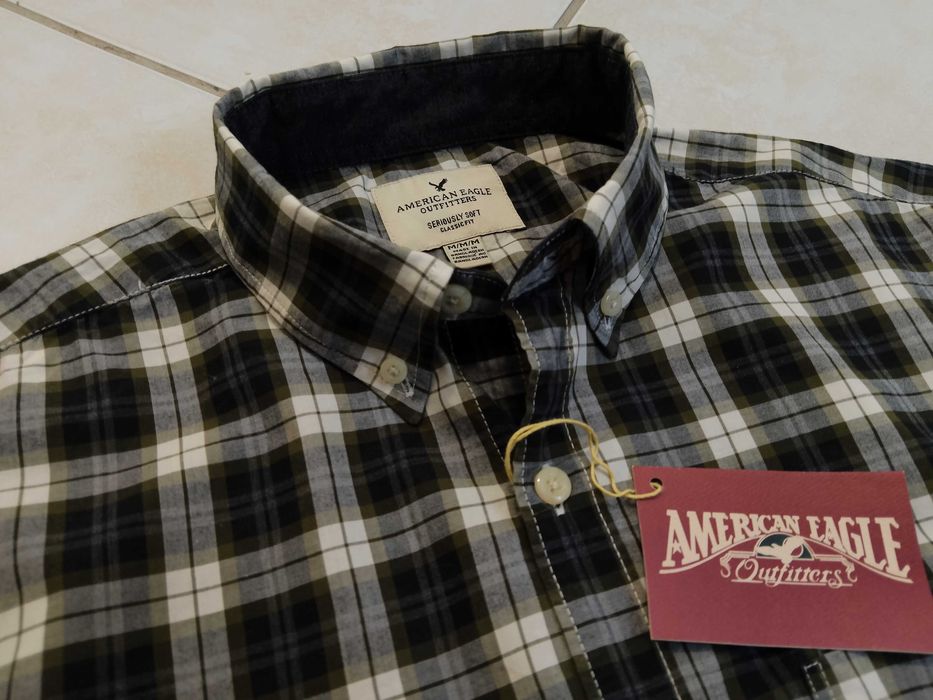 AMERICAN EAGLE USA - NOWA! z LOGO i Metkami Koszula Męska rozmiar L