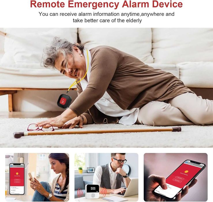 Przycisk alarmowy dla seniorów, WiFi opaska alarmowa