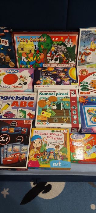 Gry planszowe+puzzle+clementoni laboratorium mechaniki