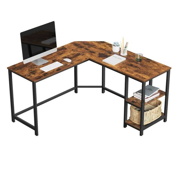 Nowe biurko narożne / 138x138 / blat roboczy /vintage / VASAGLE / 8854!