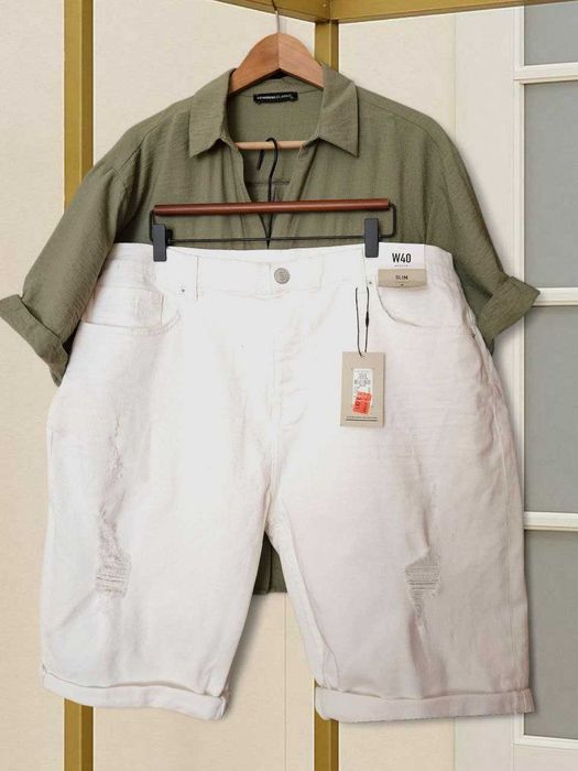 Белые джинсовые шорты на пуговицах Denim Co большой размер 2XL/3XL