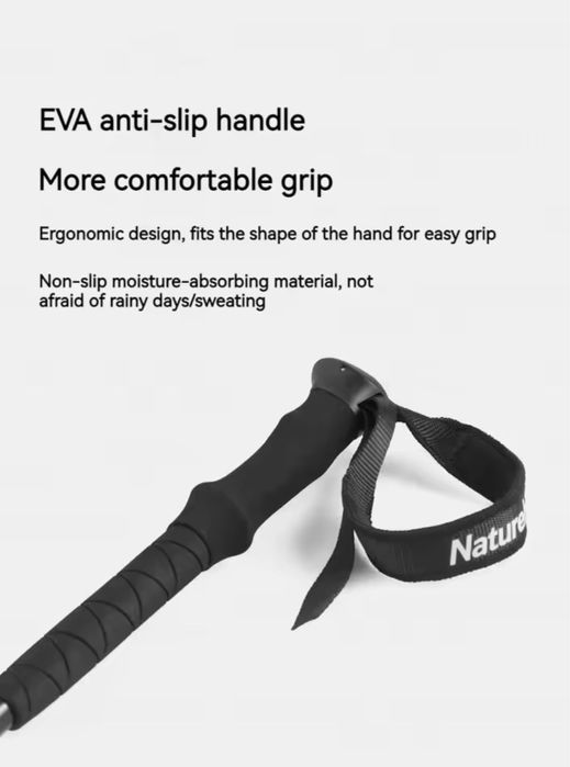 Трекінгові, туристичні палки Naturehike ST03 Snow Pro, black diamond