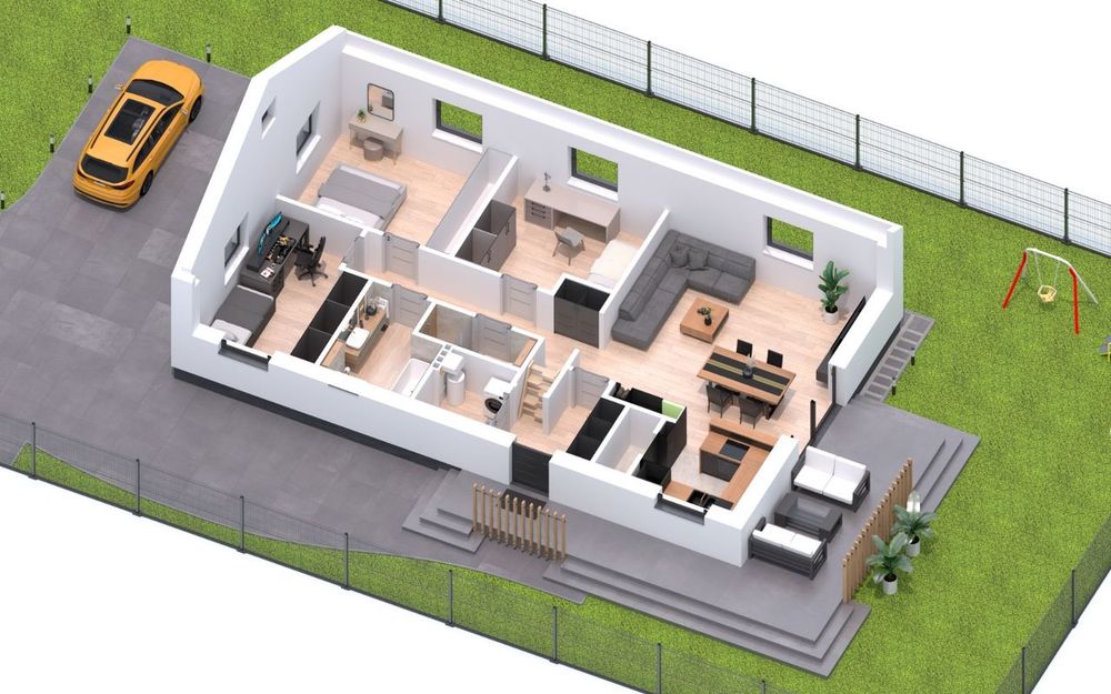 Nowoczesny dom 95 m² | fotowoltaika | kominek | Konstantynów Łódzki