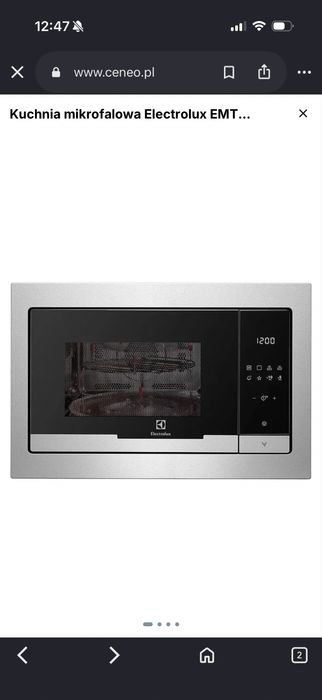 Kuchenka mikrofalowa electrolux do zabudowy
