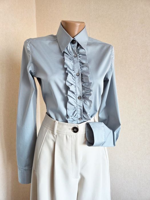 Блуза petruccioli блузка сорочка рубашка рубаха з рюшами сатинова баво