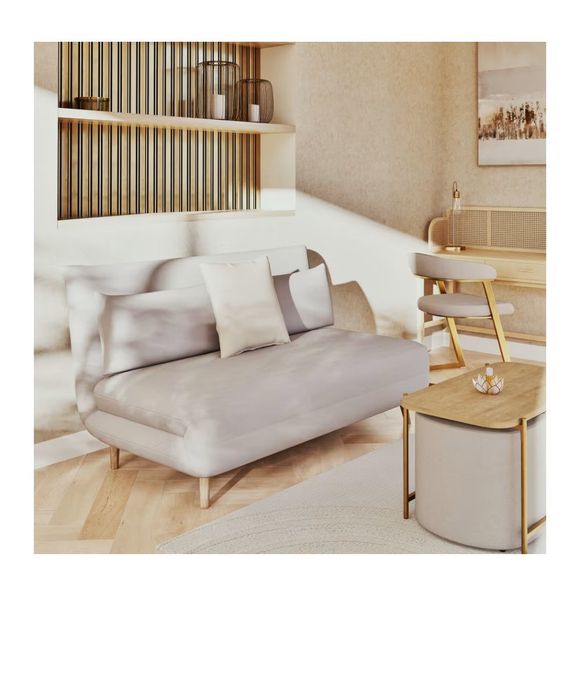 Sofá-Cama Nio - 2 lugares Bege - Maisons du Monde