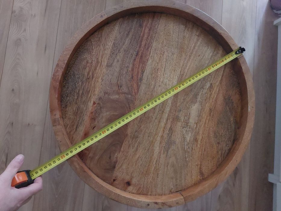 Stolik metalowo-drewniany