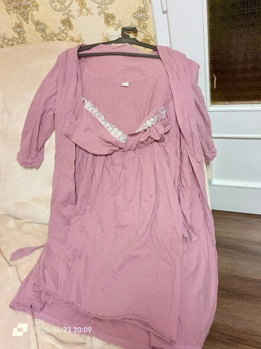 Комплект жіночий  для вагітних сорочка і халат