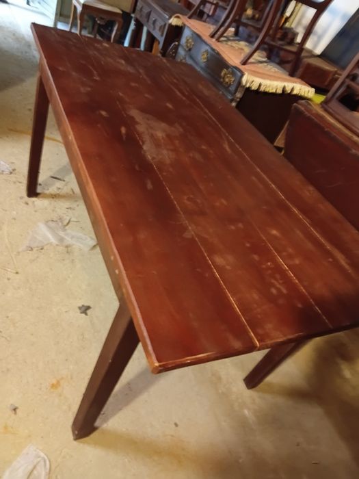 Mesa rústica madeira maciça com 1.60 X 0.80 + 2 bancos com 1.60 conj