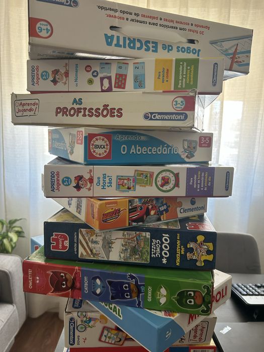 Lote de Jogos Educativos + Jogos de Tabuleiro + Puzzle + LEGO