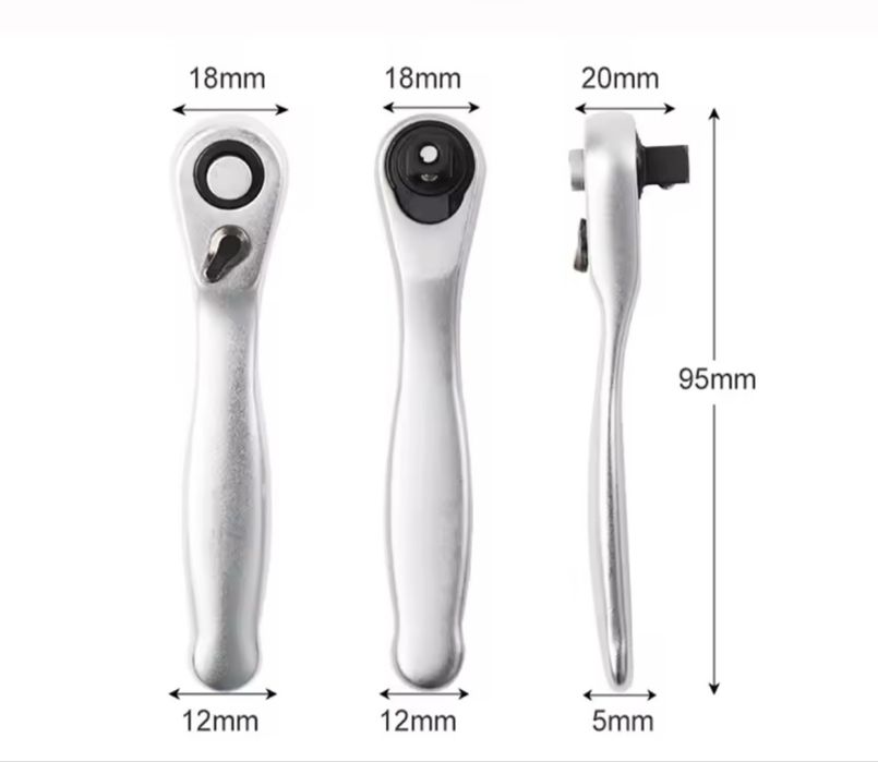 Вороток реверсний трещотка 1/4 Квадратний реверсивний вороток