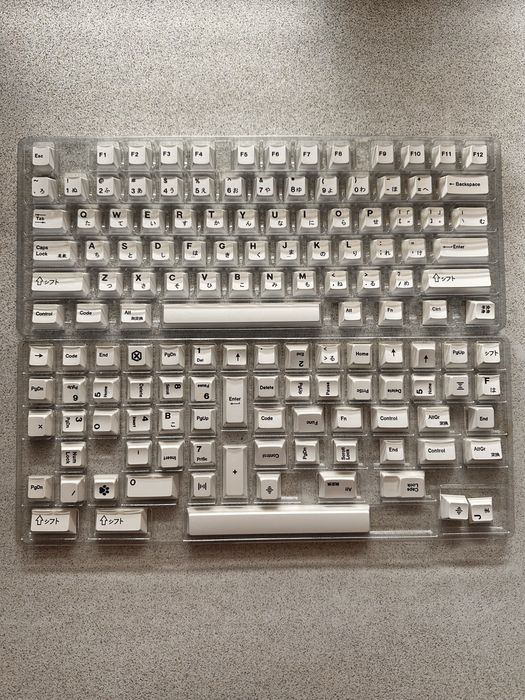 140 White Cherry Profile PBT Keycaps z japońskimi sublegendami