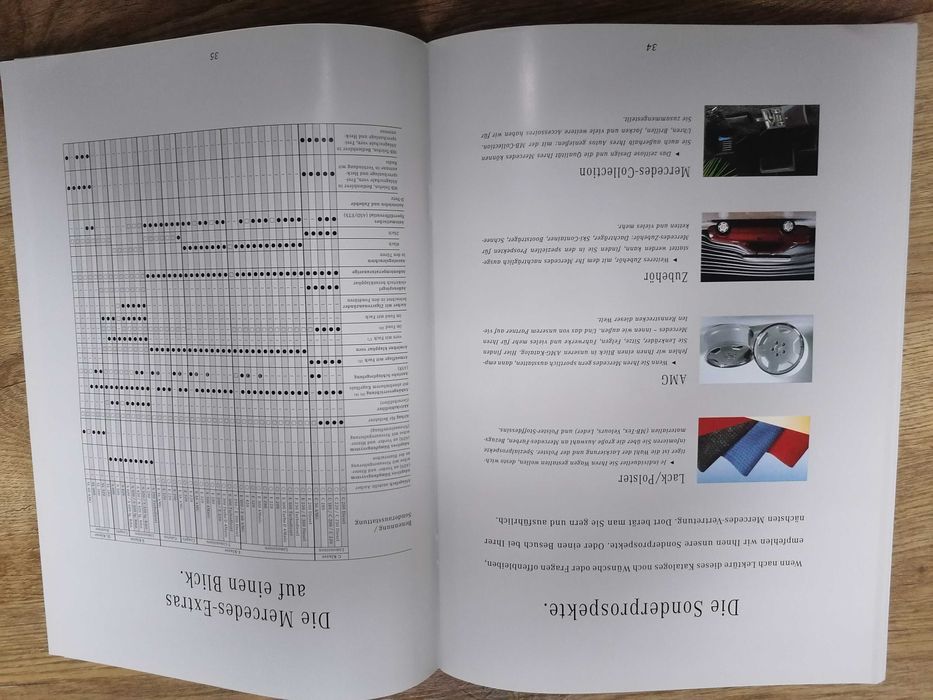 Prospekt Mercedes C W202 E W124 S W140 SL R129 dodatki i akcesoria