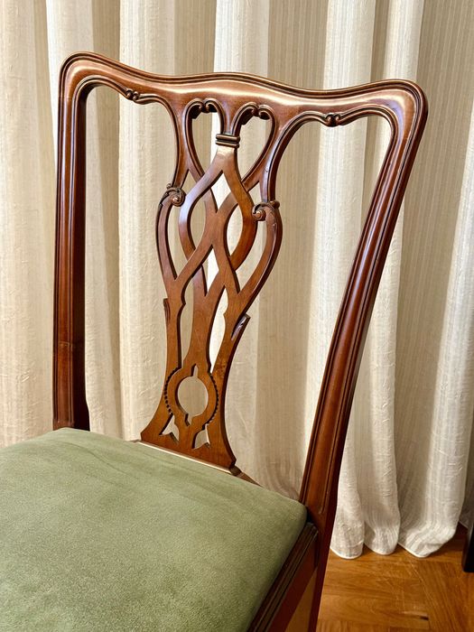 Cadeiras de sala estilo Chippendale (conjunto de seis)