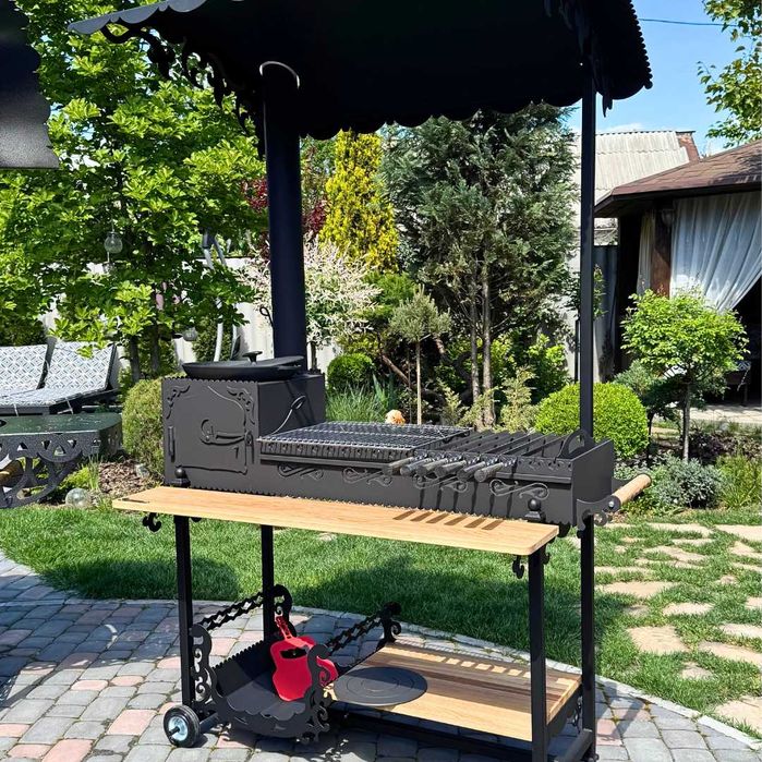 Мангал с печью под казан и крышей «Тадж-Махал» (видео в описании)