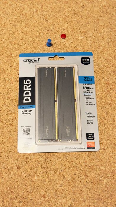 Memória RAM DDR5 Crucial Pro 32GB (2x16GB)