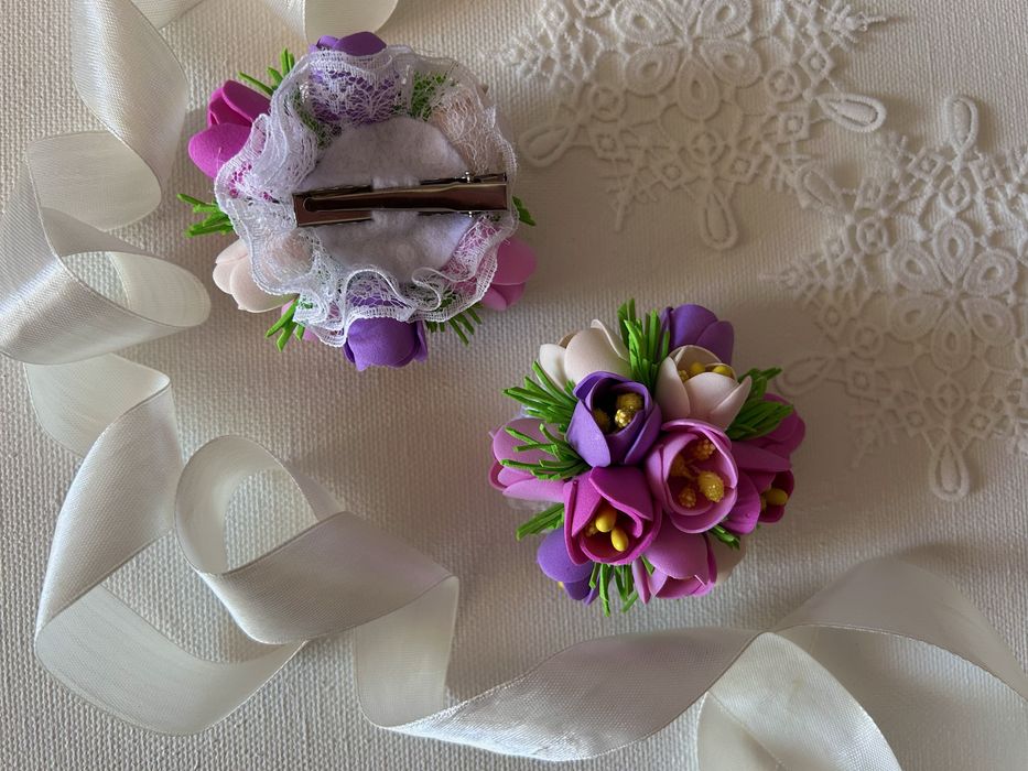 Spinki do włosów fiolki