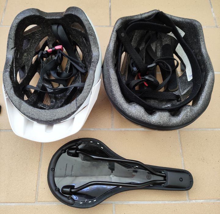 Capacete + selim bicicleta (novo)