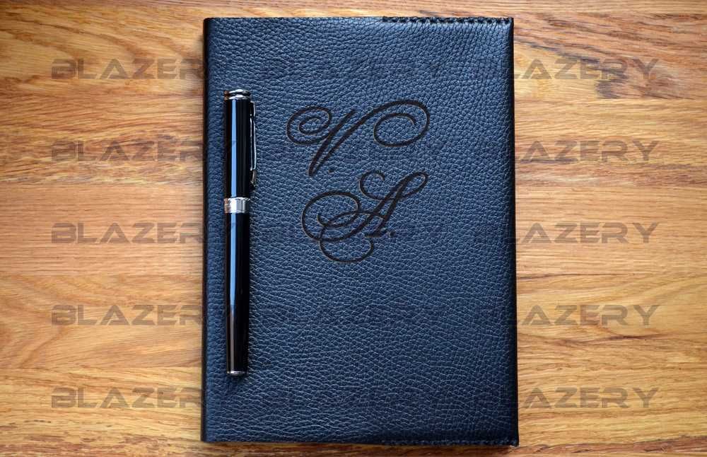Именной кожаный ежедневник, блокнот, ручка, с гравировкой на заказ
