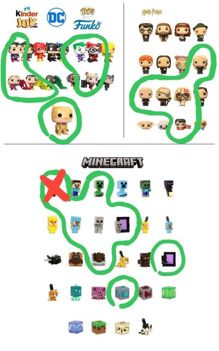 Kinder Joy DC & Harry Potter&Minecraft