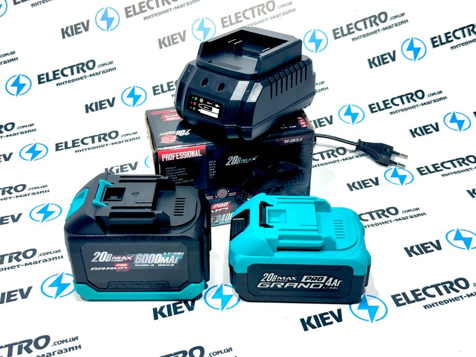 Аккумулятор НОВИНКА Grand 20V/6ah (6 ампер) Зарядка Шуруповерт 20v/4ah