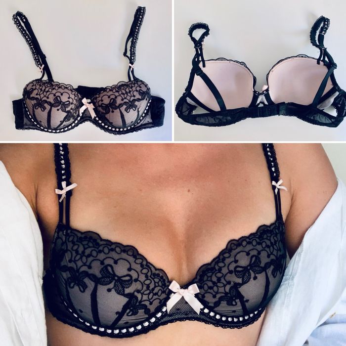 Czarny Elegancki Koronkowy Biustonosz • Marks&Spencer • rozm. 75A/B