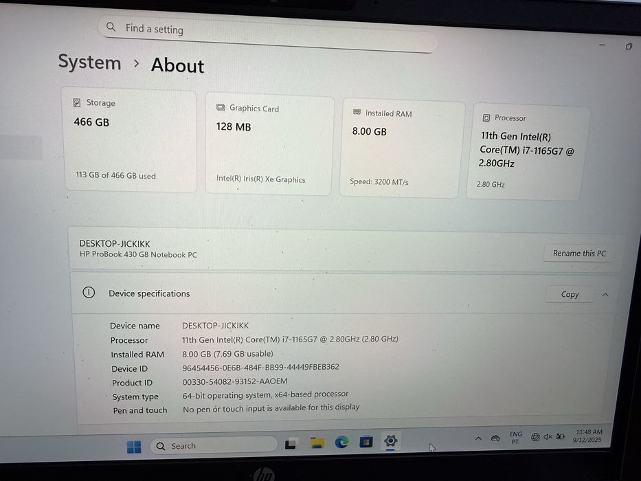 Portatil HP Probook 430 G8 i7