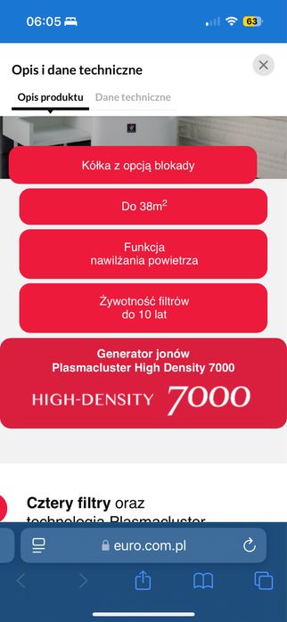 Oczyszczacz z nawilzaczem i jonizacja sharp ua-hd50e-l