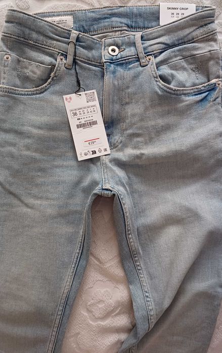 calças de homem "Zara" modelo skinny crop novas!