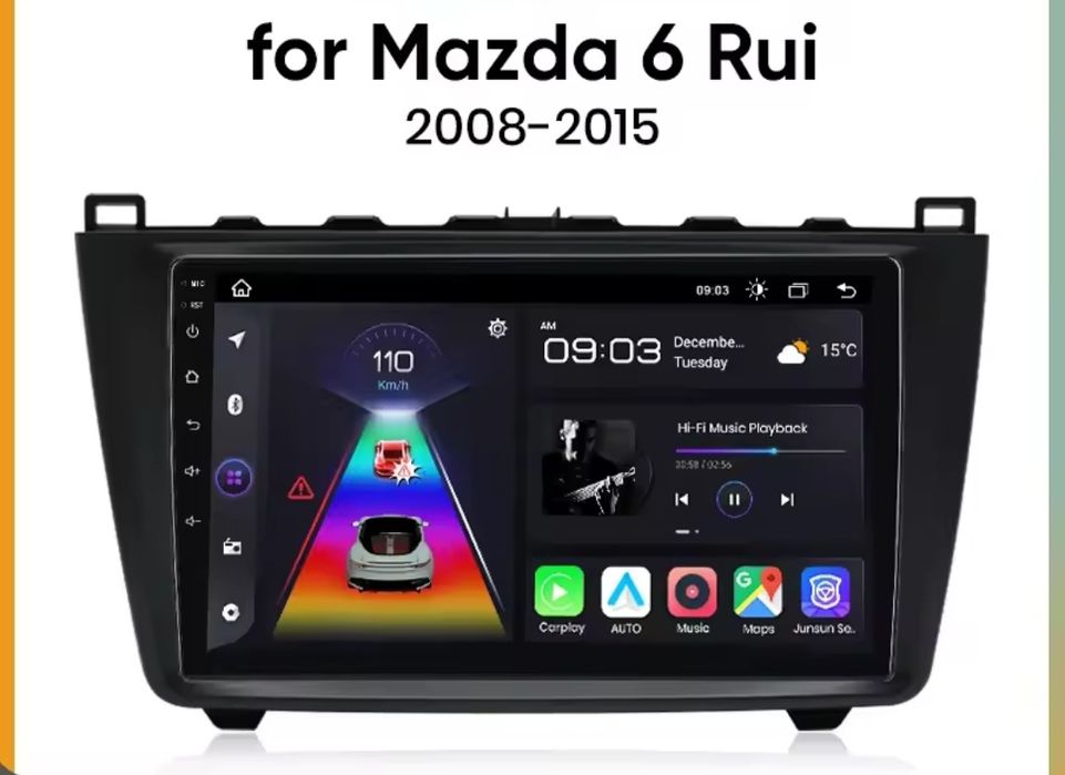 Rádio Android Mazda 6 2008 a 2015 com CANBUS Wi-Fi GPS Canbus 2/32GB