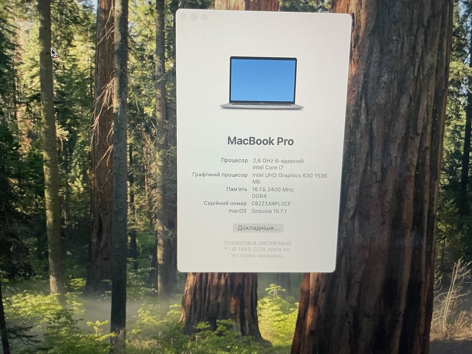 MacBook Pro 15 2018 / i7 / 16GB / Radeon 555X / №33