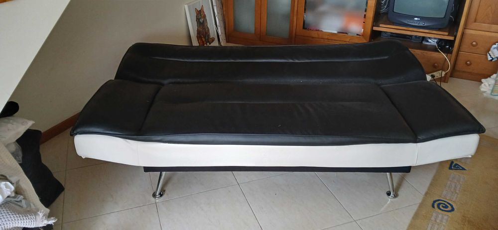 Sofá cama 2 lugares pele sintética