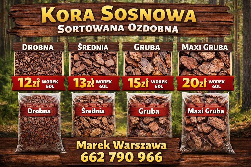 Kora sortowana ozdobna sosnowa dzis dostawa