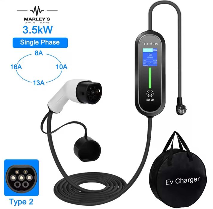 Carregador Portátil 3,5 kw - 16A - c/ Bolsa - Eletricos/ Hibridos