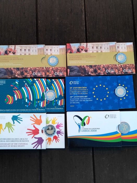 6 Moedas Proof. de 2€ Cumemorativas