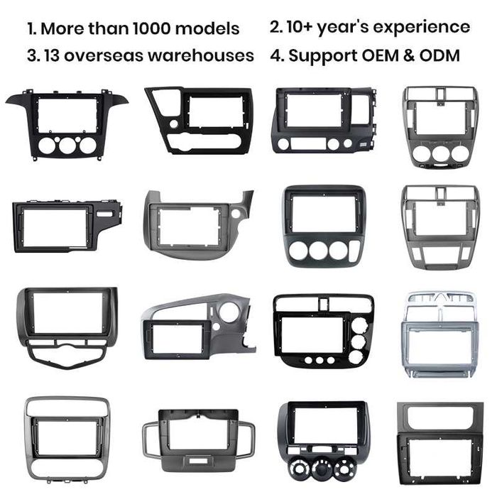 Molduras e cabos para rádio android BMW Renault Peugeot, Audi 9/10"