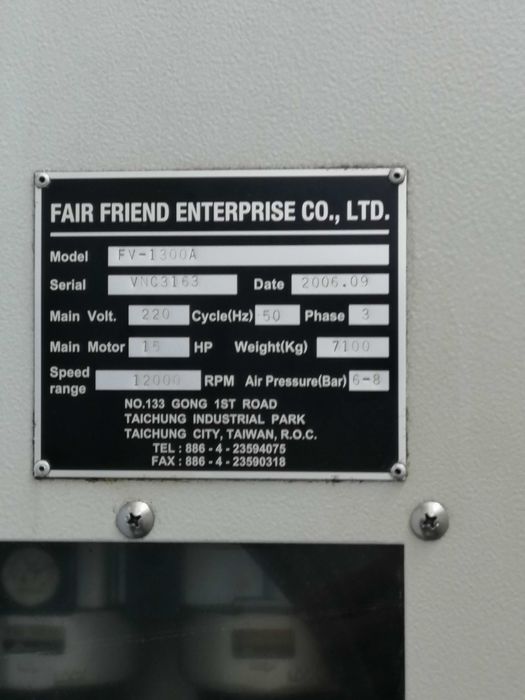 Centro de Maquinação CNC FEELER - Modelo FV 1300A