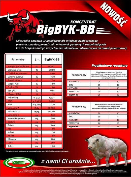 Koncentrat dla byków Big Byk Neorol 25 kg wysyłka