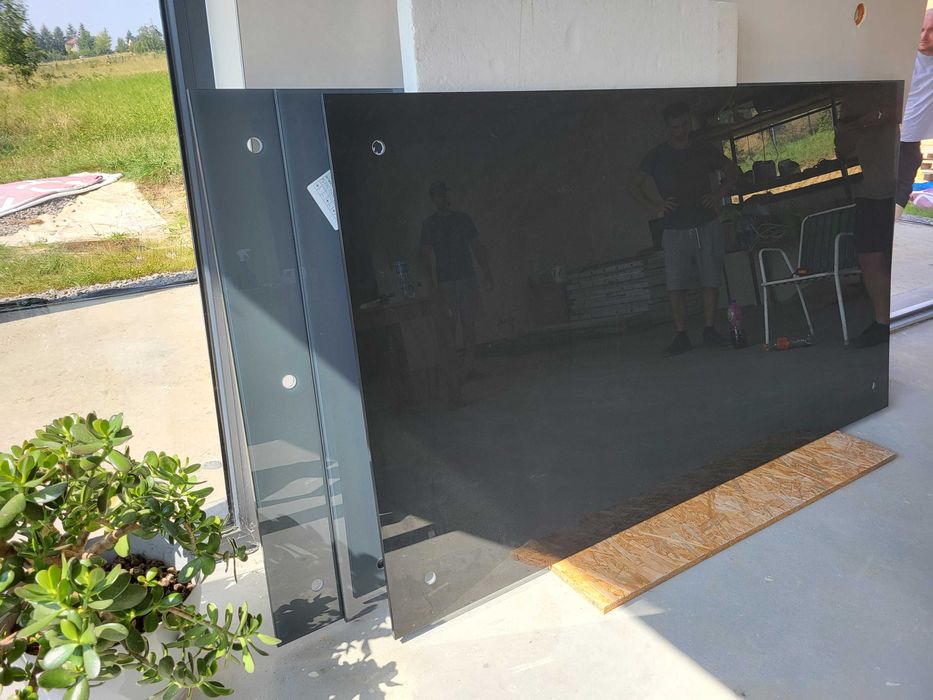 Balkon balustrada francuska szkło hartowane ESG 661 grafit+folia mat