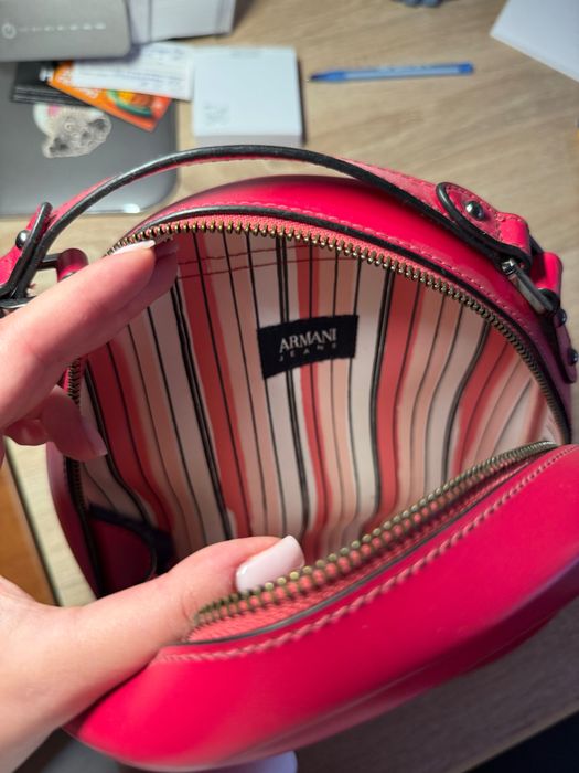 Малиновий рюкзак Armani