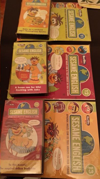 Sesame English Rua Sésamo aprender inglês VHS CD