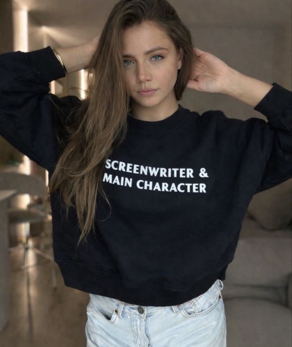 Bluza Zara M 38 z napisem ze wzorem screenwriter & main character
