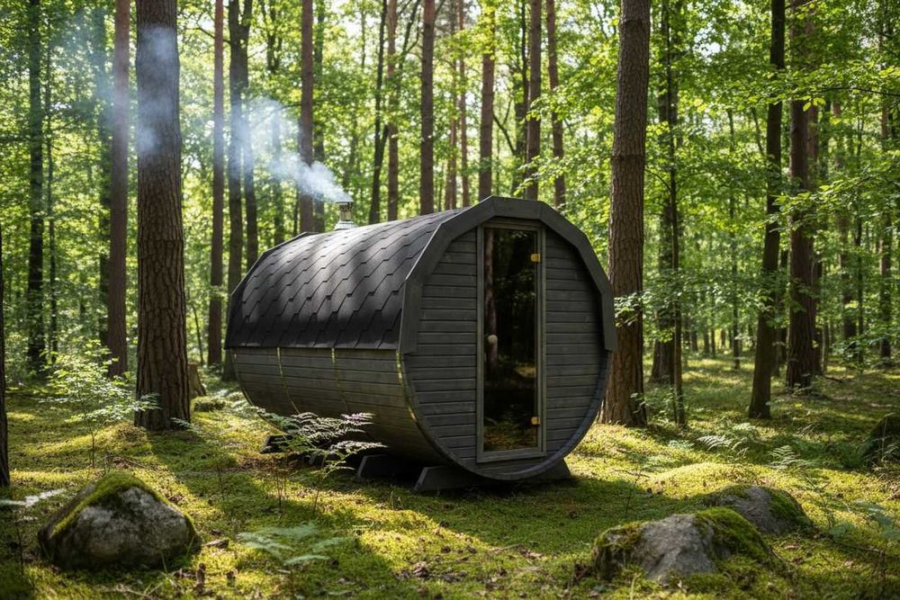 Sauna beczka ogrodowa do złożenia samodzielnego montażu 200x200