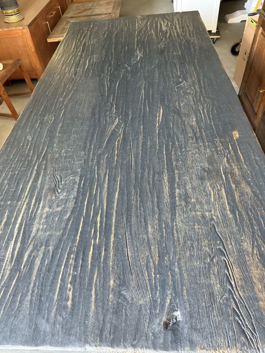 Stół klasztorny 220 stare drewniany vintage RUSTIC czarny dąb dębowy