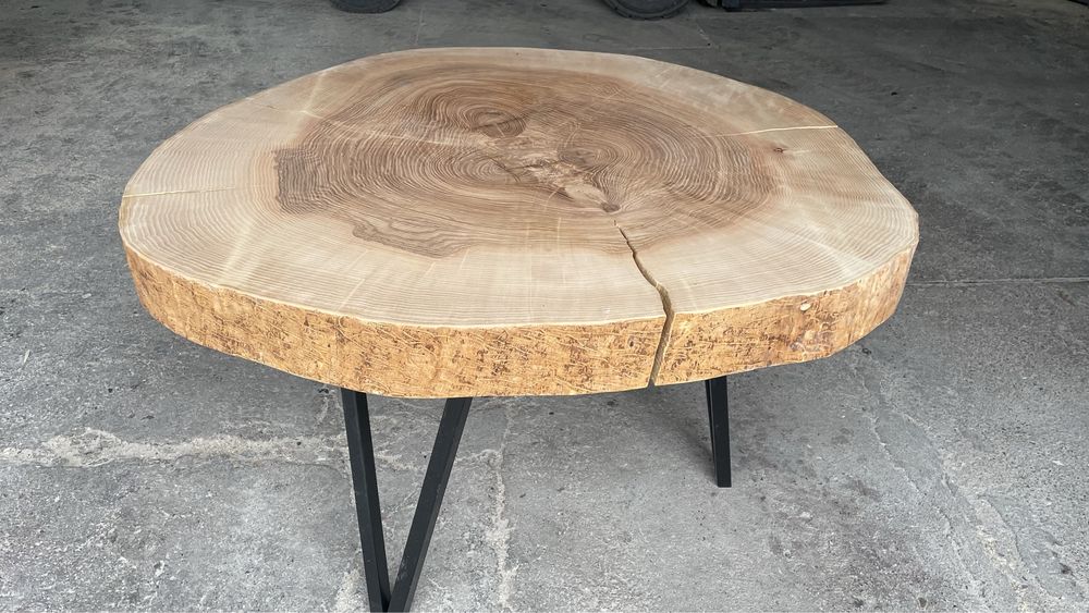Stół okrągly, monolit jesionowy 120 cm