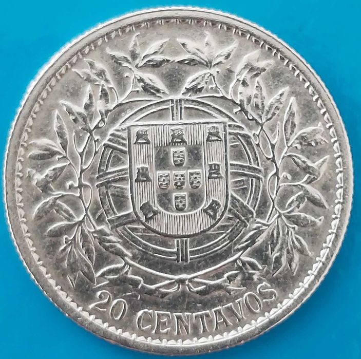 20 Centavos de 1916 Republica Portuguesa de Prata