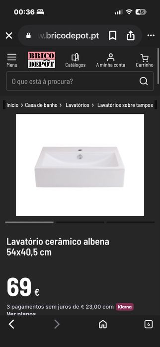 Lavatorio de pousar