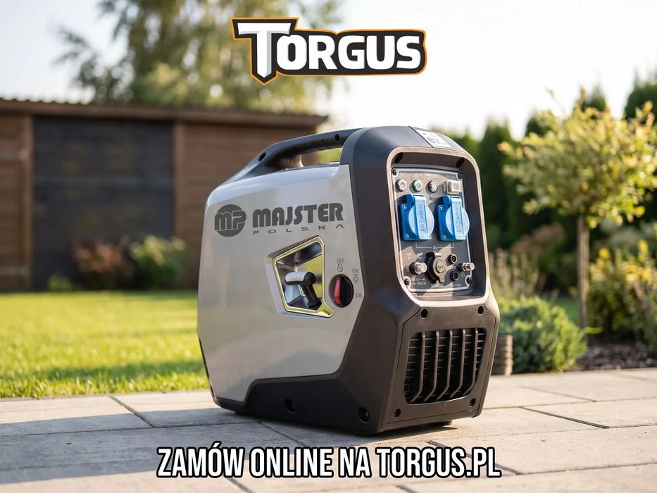 NOWY Agregat Prądotwórczy Majster Polska MP0661 Inwertorowy 2300W Walizkowy Generator Prądu Benzynowy Miedziany 230V Do Domu Kemping Cichy FAKTURA!
