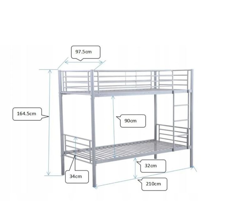 Двоповерхове металеве ліжко ікеа 200*90 з матрацами або без